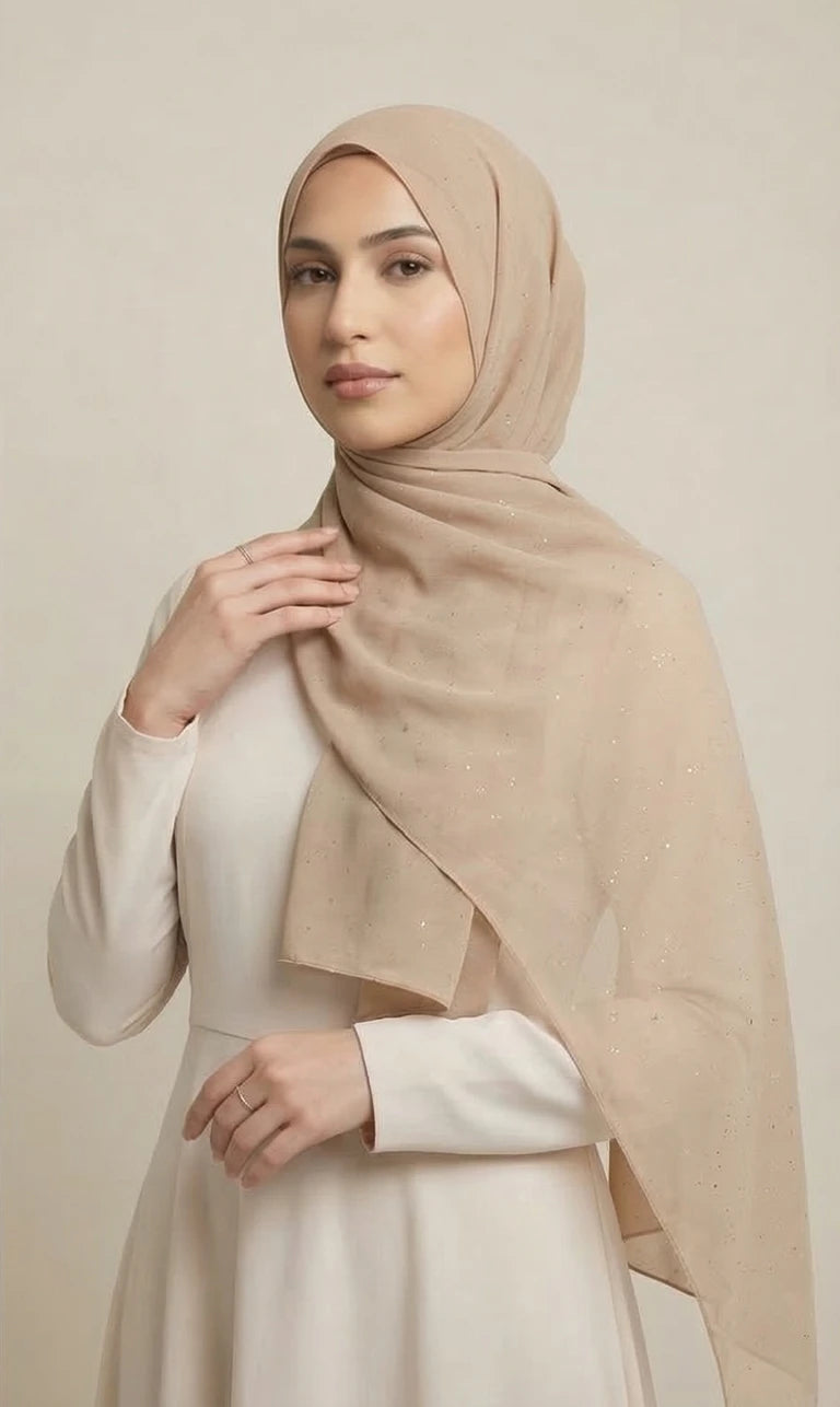 Glitzer Hijab Schal – Eleganter Leichter Kopftuch Schal für Damen | Weicher Langer Schal (S03)