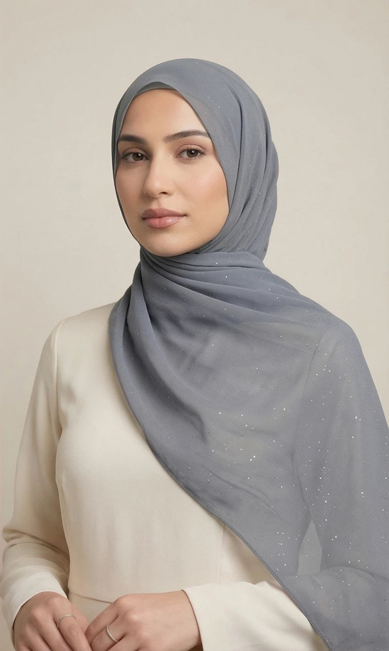 Glitzer Hijab Schal – Eleganter Leichter Kopftuch Schal für Damen | Weicher Langer Schal (S03)