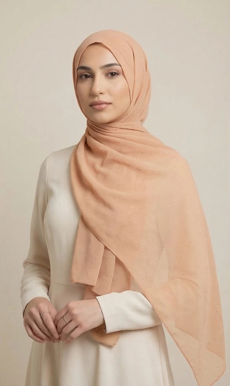 Glitzer Hijab Schal – Eleganter Leichter Kopftuch Schal für Damen | Weicher Langer Schal (S03)