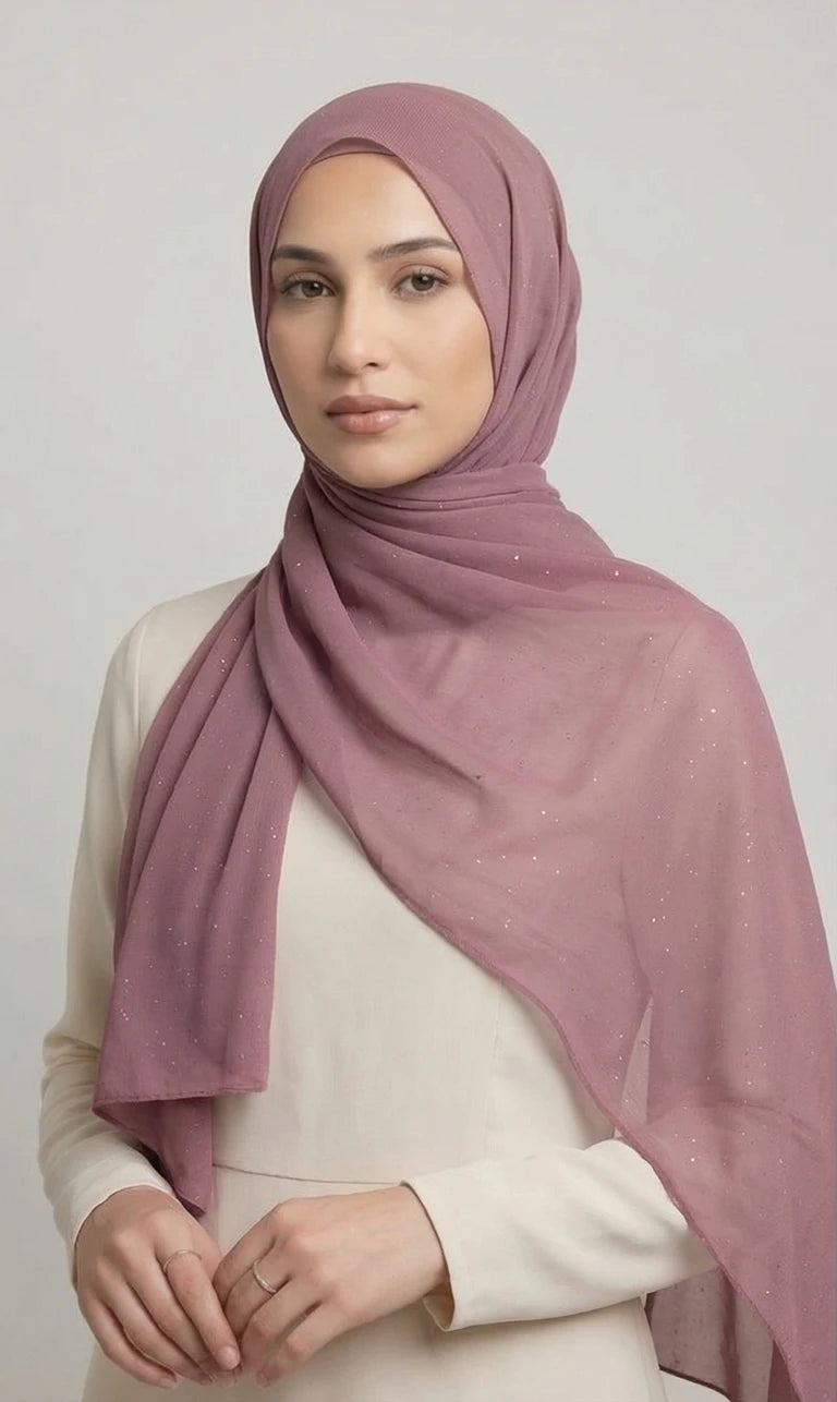 Glitzer Hijab Schal – Eleganter Leichter Kopftuch Schal für Damen | Weicher Langer Schal (S03)