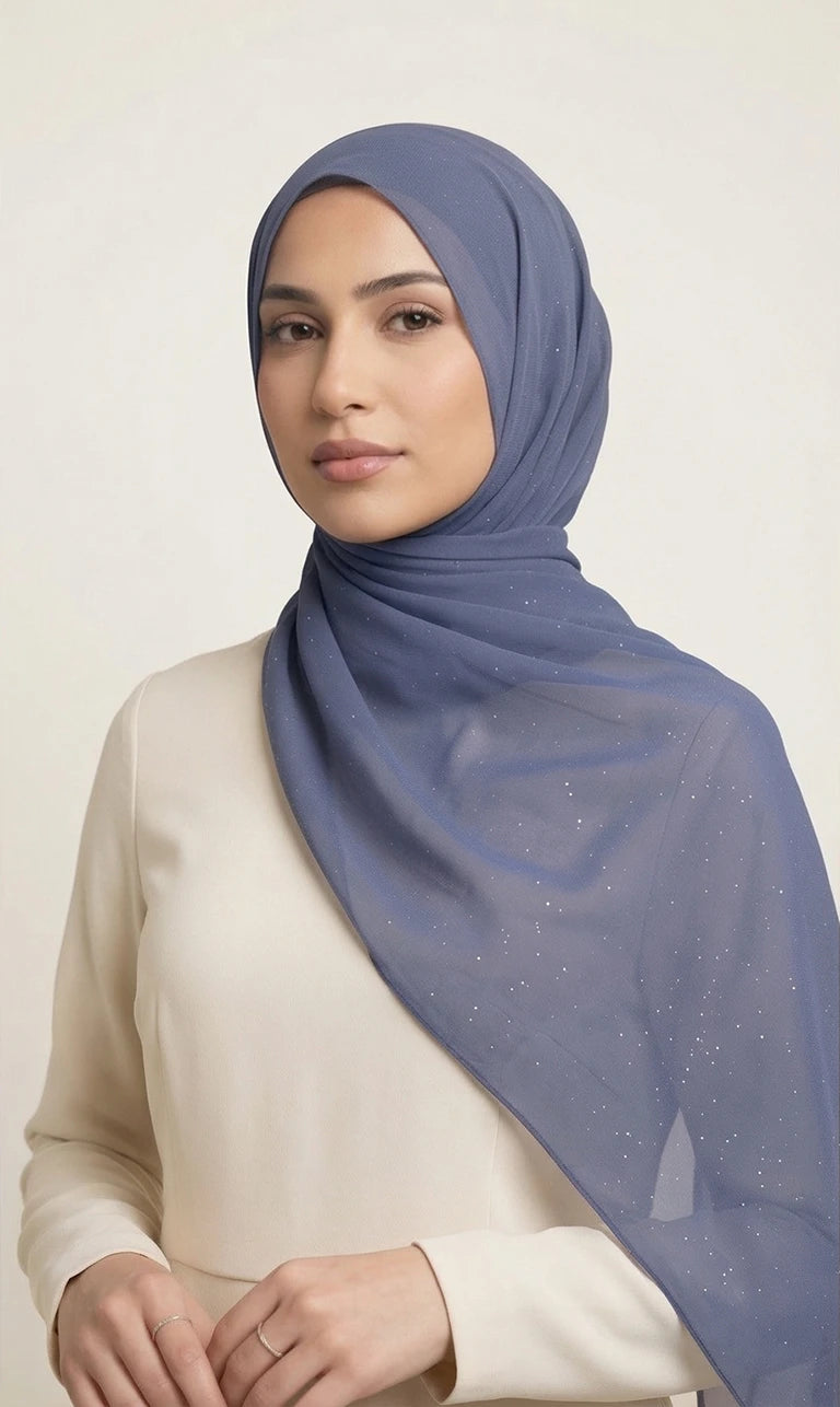 Glitzer Hijab Schal – Eleganter Leichter Kopftuch Schal für Damen | Weicher Langer Schal (S03)
