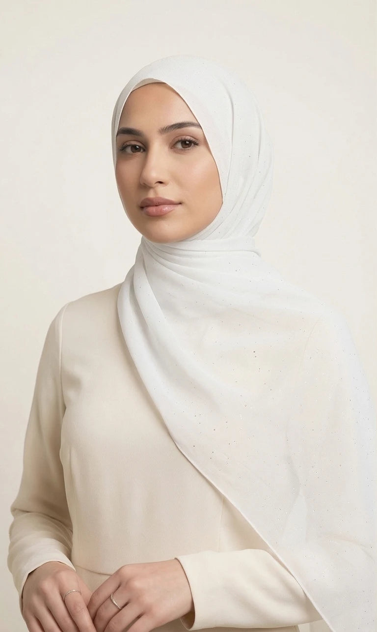 Glitzer Hijab Schal – Eleganter Leichter Kopftuch Schal für Damen | Weicher Langer Schal (S03)