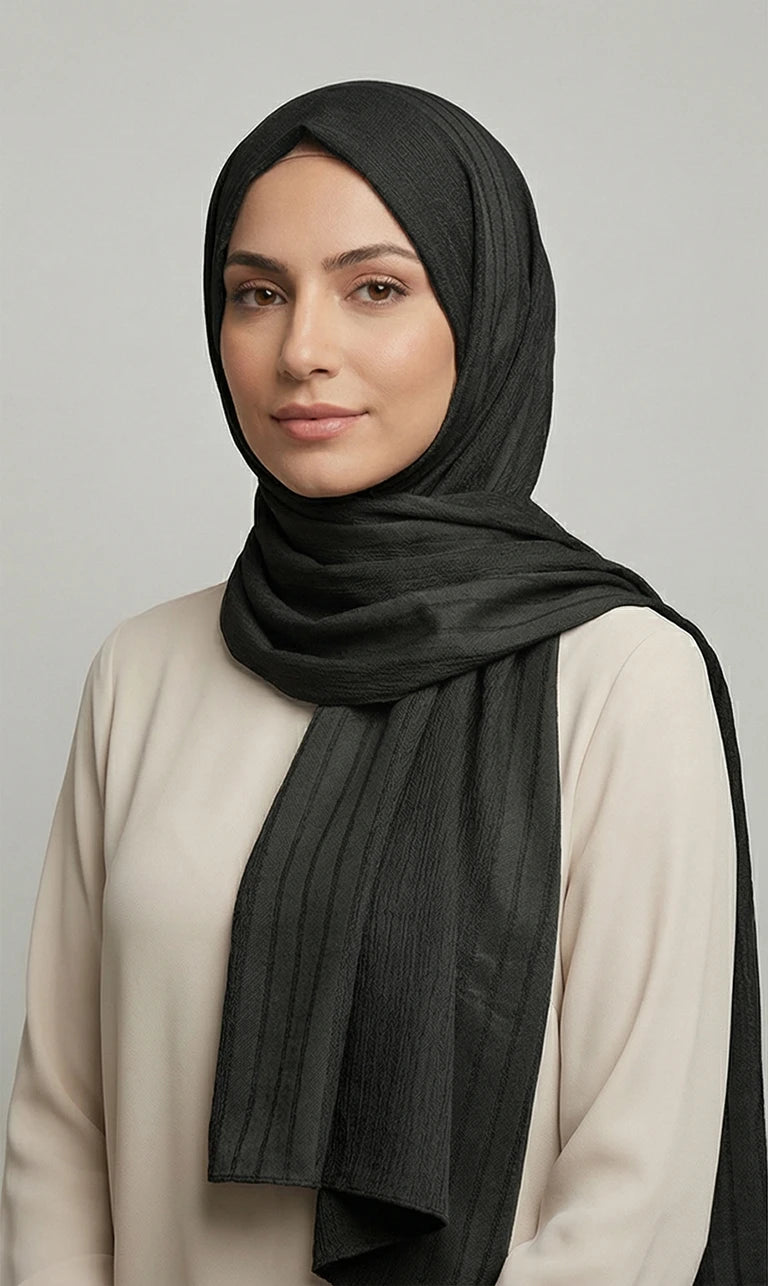 Struktur Hijab Schal – Leichter Eleganter Kopftuch Schal für Damen | Weicher Langer Schal (S04)