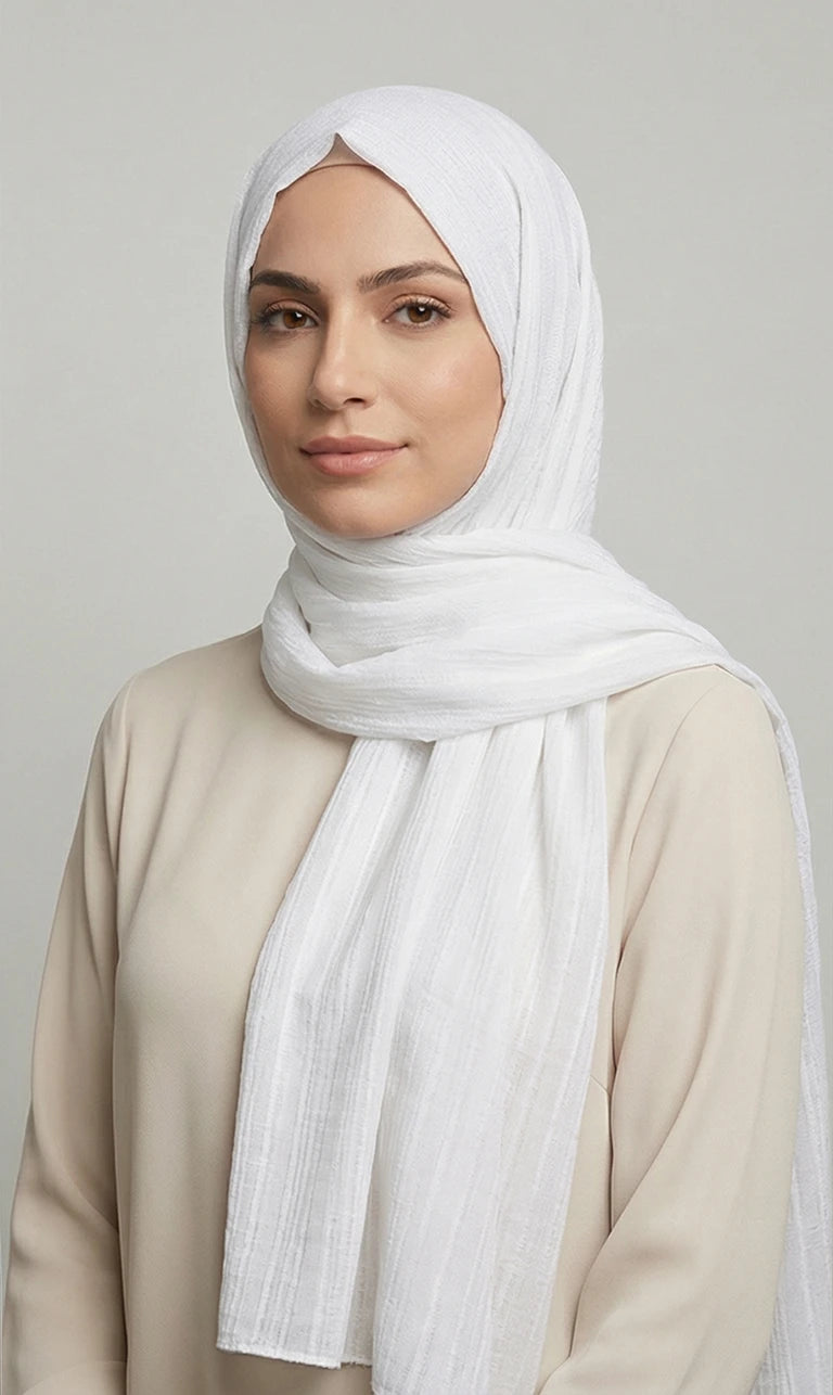 Struktur Hijab Schal – Leichter Eleganter Kopftuch Schal für Damen | Weicher Langer Schal (S04)
