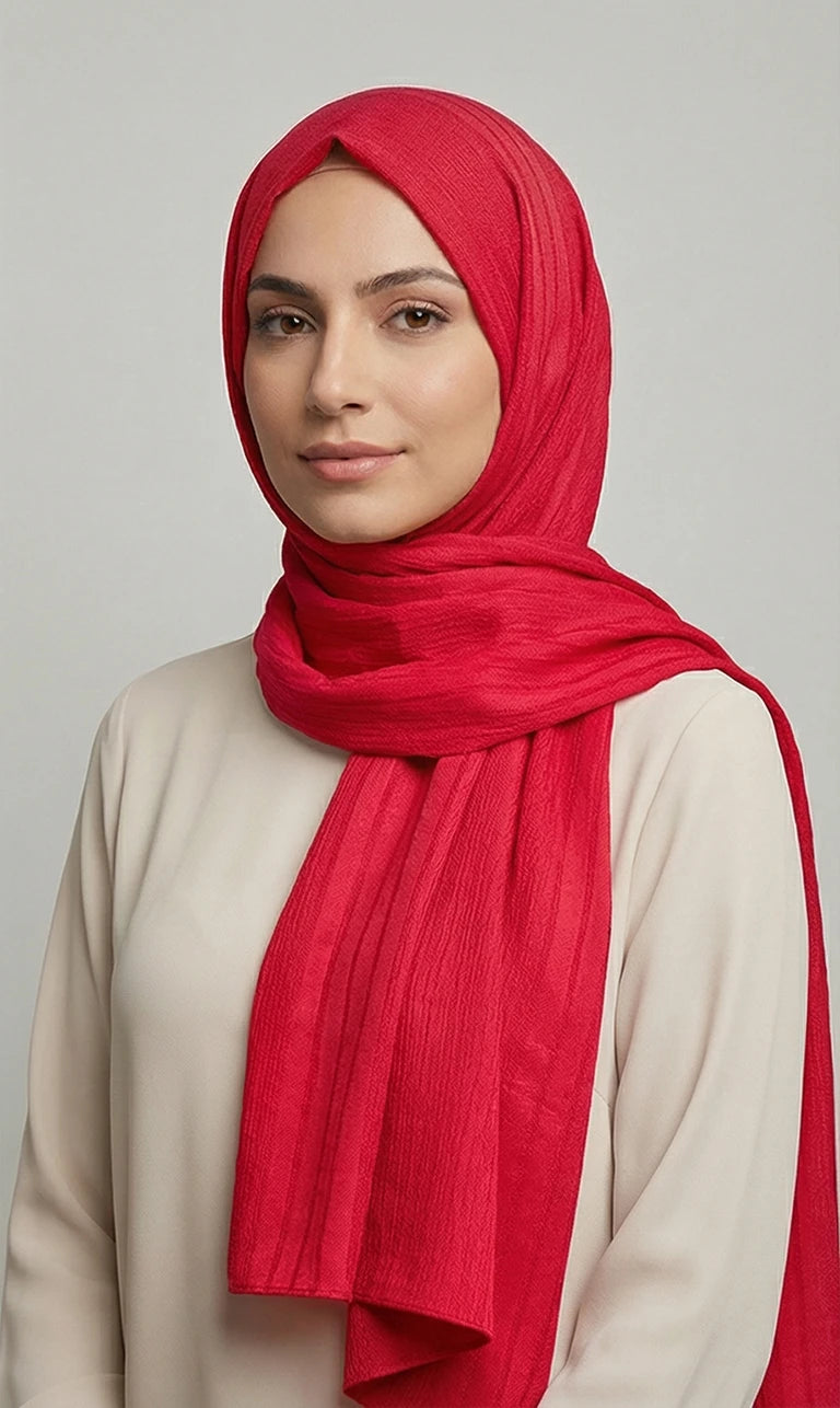 Struktur Hijab Schal – Leichter Eleganter Kopftuch Schal für Damen | Weicher Langer Schal (S04)