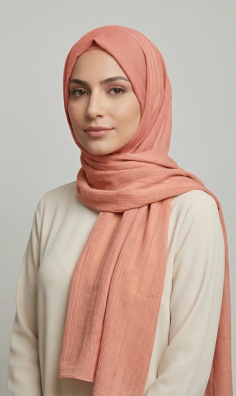 Struktur Hijab Schal – Leichter Eleganter Kopftuch Schal für Damen | Weicher Langer Schal (S04)