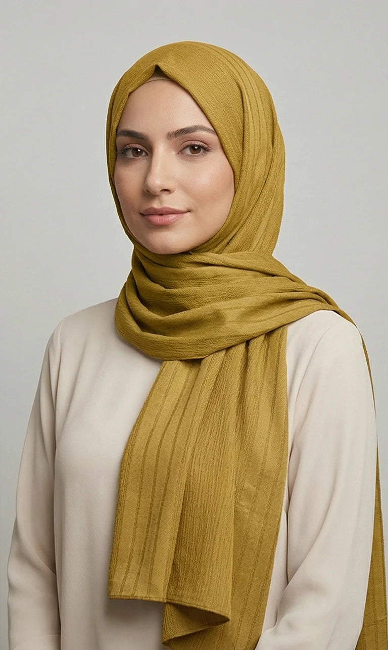 Struktur Hijab Schal – Leichter Eleganter Kopftuch Schal für Damen | Weicher Langer Schal (S04)