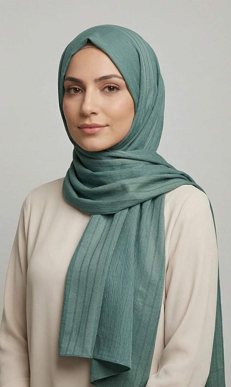 Struktur Hijab Schal – Leichter Eleganter Kopftuch Schal für Damen | Weicher Langer Schal (S04)