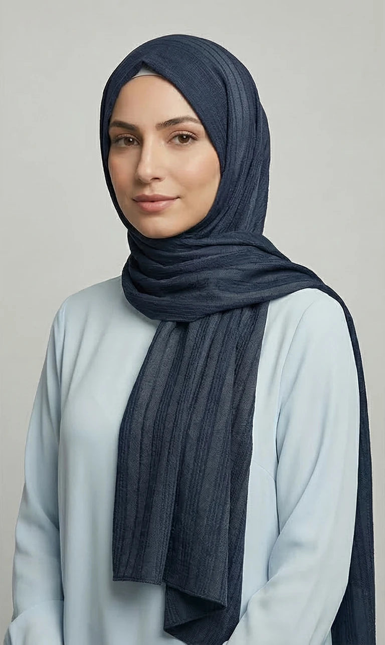 Struktur Hijab Schal – Leichter Eleganter Kopftuch Schal für Damen | Weicher Langer Schal (S04)