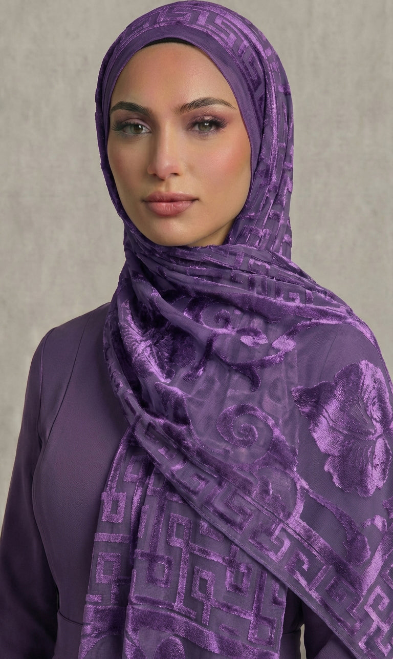 Edler Jacquard Hijab mit Ornamentmuster