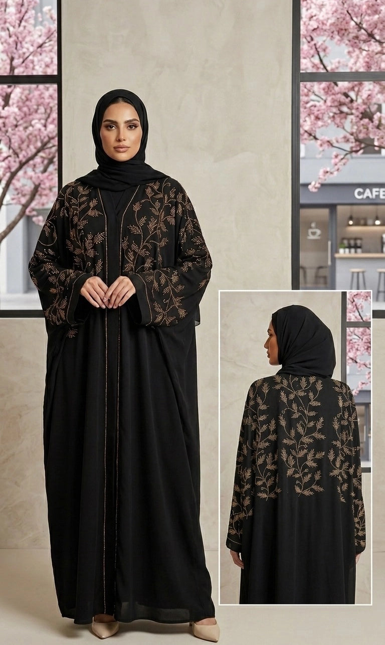 Almas Al Layl Abaya – Butterfly Abaya mit Strassdetails