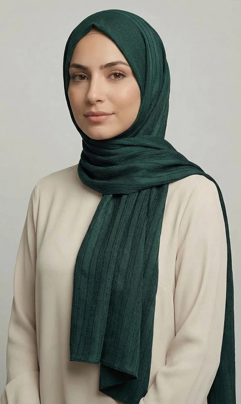 Struktur Hijab Schal – Leichter Eleganter Kopftuch Schal für Damen | Weicher Langer Schal (S04)