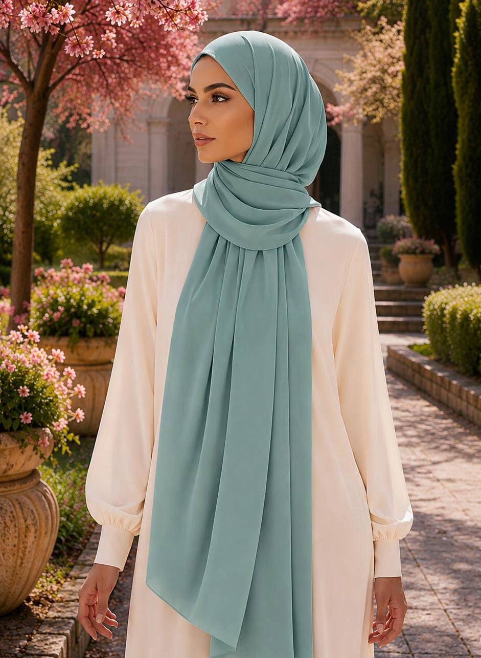 Premium Krepp Hijab – 195 x 73 cm | Leicht, Elegant & Vielseitig