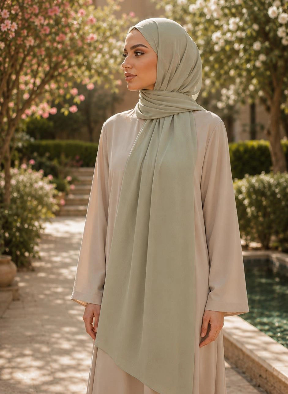 Premium Krepp Hijab – 195 x 73 cm | Leicht, Elegant & Vielseitig