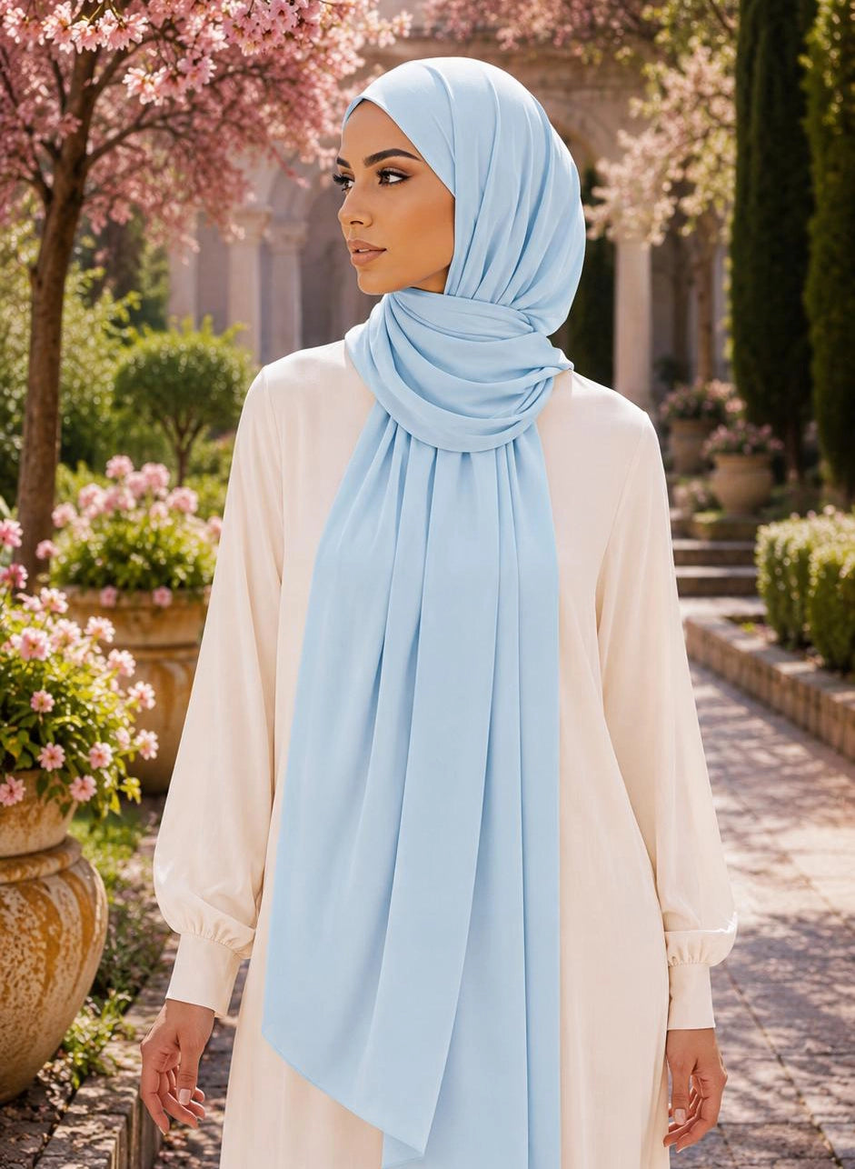 Premium Krepp Hijab – 195 x 73 cm | Leicht, Elegant & Vielseitig
